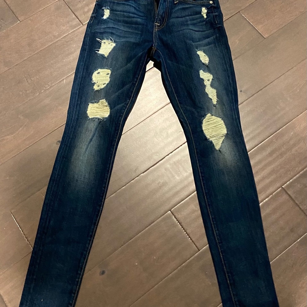 Distressed 7 for All Mankind skinny jeans